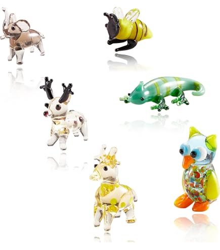 Amazon.com: HUAAPLEVLA 8 Pcs Tiny Glass Animals Blown Mini Glass